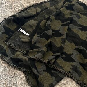 Anthropologie Camouflage Fringe Scarf/Wrap